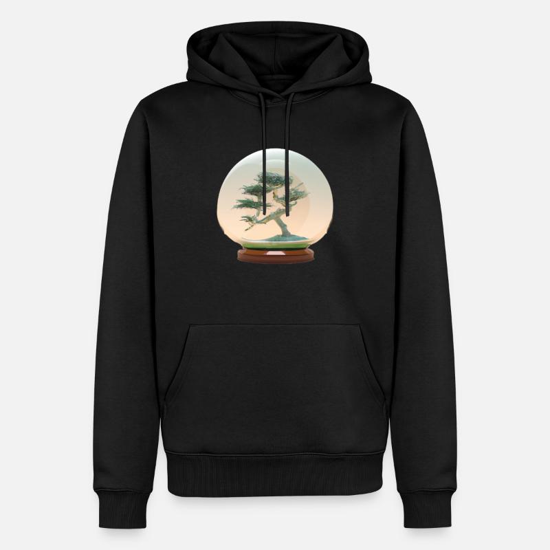 Bonsaï 3, Art numérique - Sweat à capuche Premium bio Homme - noir