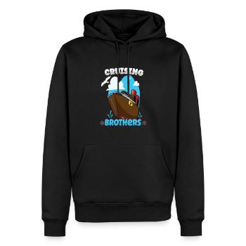 Bateau de navigation Capitaine Navire de croisière - Sweat à capuche Premium bio Homme - noir - Devant - Nico (187cm)