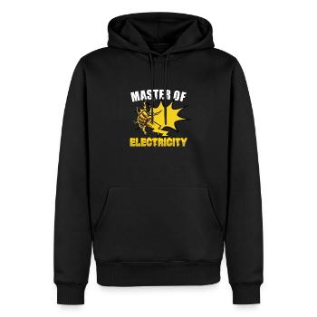Electrician Electrical Engineer Lineman Electrical - Men’s Premium Organic Hoodie - black - Front - Nico (187cm)