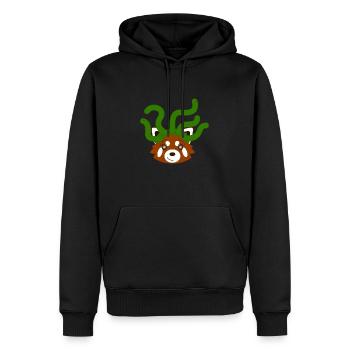 Panda roux déguisé en gorgone pour Halloween - Sweat à capuche Premium bio Homme - noir - Devant - Nico (187cm)