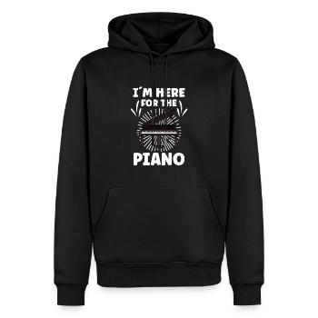 Pianiste Drôle de piano Clavier - Sweat à capuche Premium bio Homme - noir - Devant - Nico (187cm)