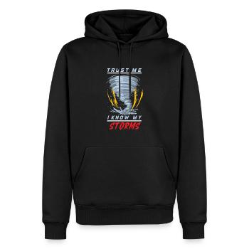Meteorologie-kindertornado-sturm, Der Sturm-fan - Männer Premium Bio Hoodie - Schwarz - Vorne - Nico (187cm)