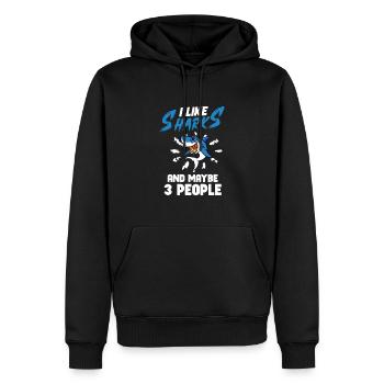 Shark Ocean Predator Sea Creature - Männer Premium Bio Hoodie - Schwarz - Vorne - Nico (187cm)