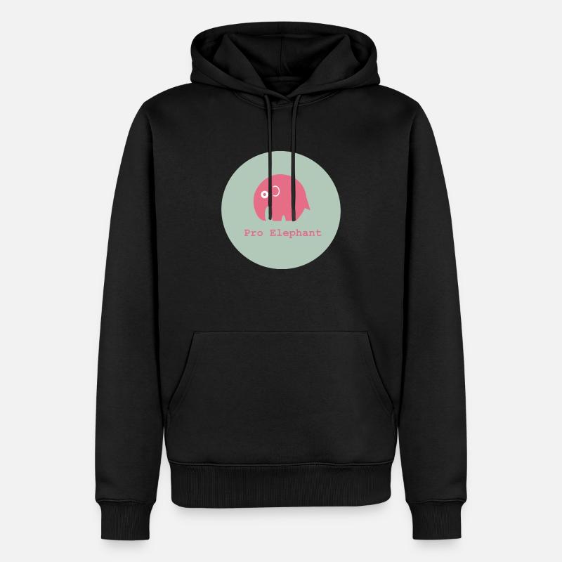 Pro Elephant - Männer Premium Bio Hoodie - Schwarz