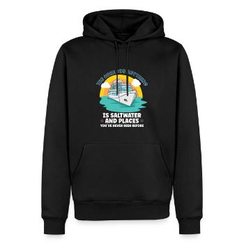 Bateau de navigation Capitaine Navire de croisière - Sweat à capuche Premium bio Homme - noir - Devant - Nico (187cm)