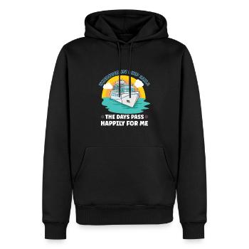 Bateau de navigation Capitaine Navire de croisière - Sweat à capuche Premium bio Homme - noir - Devant - Nico (187cm)