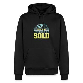 Agent immobilier Immobilier Accueil Clôture Investisseur - Sweat à capuche Premium bio Homme - noir - Devant - Nico (187cm)