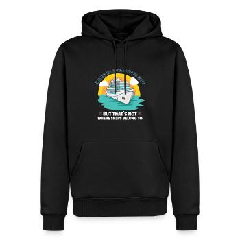 Bateau de navigation Capitaine Navire de croisière - Sweat à capuche Premium bio Homme - noir - Devant - Nico (187cm)