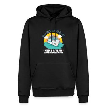 Bateau de navigation Capitaine Navire de croisière - Sweat à capuche Premium bio Homme - noir - Devant - Nico (187cm)