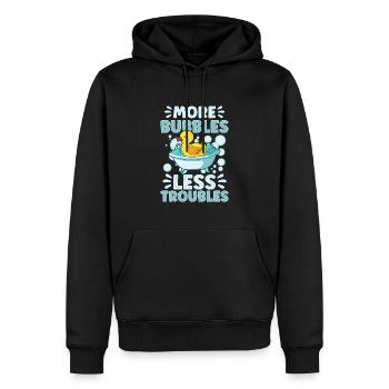 Production de savon Bulles de savon - Sweat à capuche Premium bio Homme - noir - Devant - Nico (187cm)