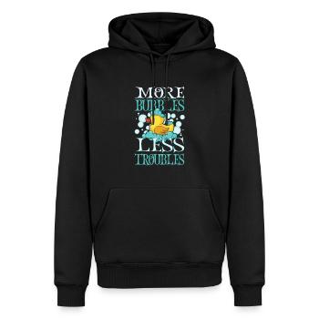 Production de savon Bulles de savon - Sweat à capuche Premium bio Homme - noir - Devant - Nico (187cm)