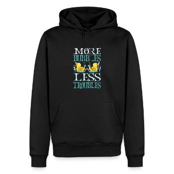 Production de savon Bulles de savon - Sweat à capuche Premium bio Homme - noir - Devant - Nico (187cm)
