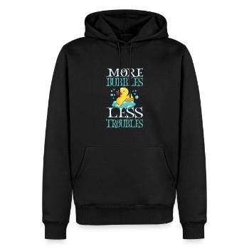 Production de savon Bulles de savon - Sweat à capuche Premium bio Homme - noir - Devant - Nico (187cm)