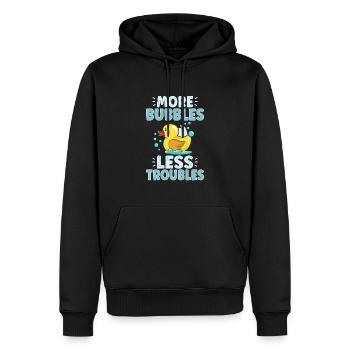 Production de savon Bulles de savon - Sweat à capuche Premium bio Homme - noir - Devant - Nico (187cm)