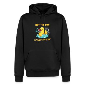 Canard en caoutchouc Canards Chasse aux oiseaux Amateur de canard Idée cadeau - Sweat à capuche Premium bio Homme - noir - Devant - Nico (187cm)