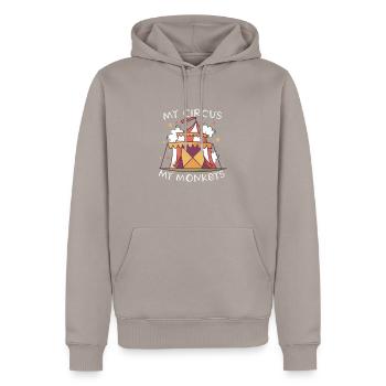 Circus Arts Circus Artists Event Staff - Men’s Premium Organic Hoodie - taupe - Front - Nico (187cm)