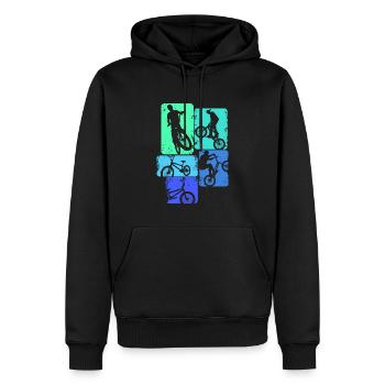 BMX Bike Stunt Jungen Kinder - Männer Premium Bio Hoodie - Schwarz - Vorne - Nico (187cm)