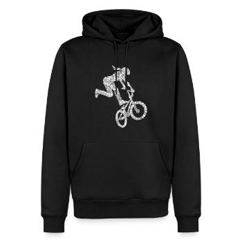 BMX Mädchen Bike Stunt Kinder - Männer Premium Bio Hoodie - Schwarz - Vorne - Nico (187cm)