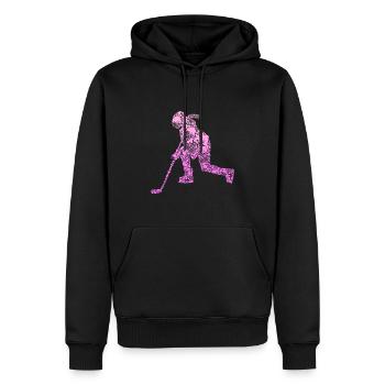 Eishockey Eishockeyspielerin Mädchen Mädchen - Männer Premium Bio Hoodie - Schwarz - Vorne - Nico (187cm)