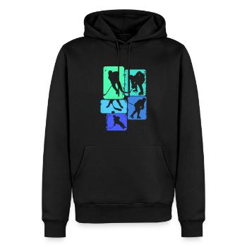 Eishockey Hockey Kinder Jungen Männer - Männer Premium Bio Hoodie - Schwarz - Vorne - Nico (187cm)