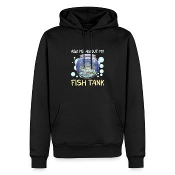Gardien d’aquarium aquatique Poissonnier Eau salée - Sweat à capuche Premium bio Homme - noir - Devant - Nico (187cm)