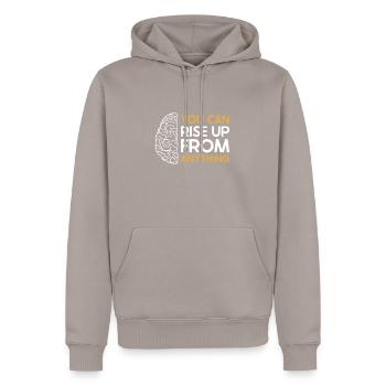 Schlaganfall Survivor Schlaganfall Bewusstsein - Männer Premium Bio Hoodie - Taupe - Vorne - Nico (187cm)