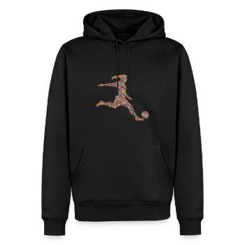 Soccer Filles Joueuse de soccer Femmes - Sweat à capuche Premium bio Homme - noir - Devant - Nico (187cm)