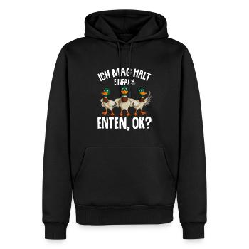 Ich mag halt Enten Mädchen Damen Ente - Männer Premium Bio Hoodie - Schwarz - Vorne - Nico (187cm)
