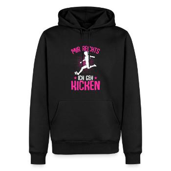 Mir reichts ich geh kicken Fußball Mädchen - Männer Premium Bio Hoodie - Schwarz - Vorne - Nico (187cm)