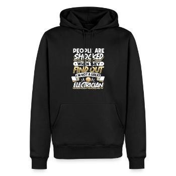Electrician Electrical Engineer Lineman Electrical - Men’s Premium Organic Hoodie - black - Front - Nico (187cm)