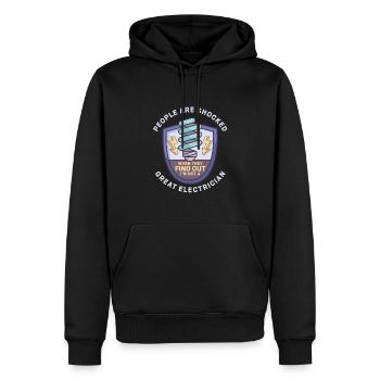 Electrician Electrical Engineer Lineman Electrical - Men’s Premium Organic Hoodie - black - Front - Nico (187cm)