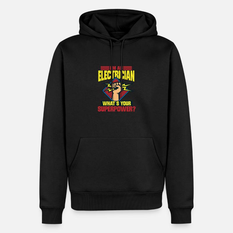 Electrician Electrical Engineer Lineman Electrical - Men’s Premium Organic Hoodie - black