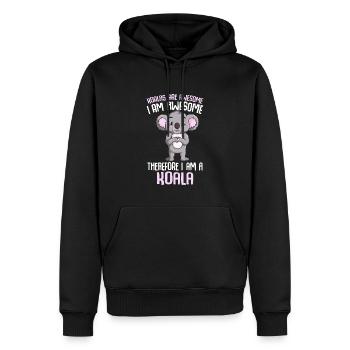 Koala Dicton - Sweat à capuche Premium bio Homme - noir - Devant - Nico (187cm)