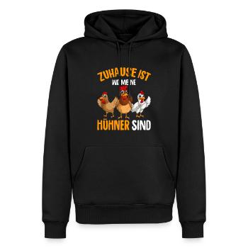 Zuhause ist wo meine Hühner sind Landwirt - Männer Premium Bio Hoodie - Schwarz - Vorne - Nico (187cm)