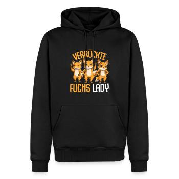 Verrückte Fuchs Lady Damen Füchse - Männer Premium Bio Hoodie - Schwarz - Vorne - Nico (187cm)