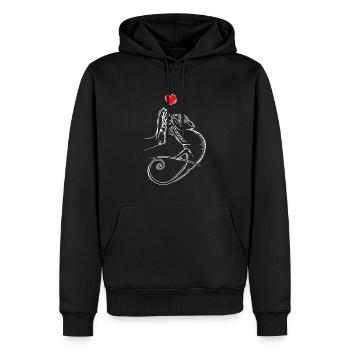 Caméléon Lézard Caméléon Dames Enfants - Sweat à capuche Premium bio Homme - noir - Devant - Nico (187cm)