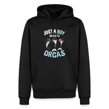 Orque garçon - Sweat à capuche Premium bio Homme - noir - Devant - Nico (187cm)