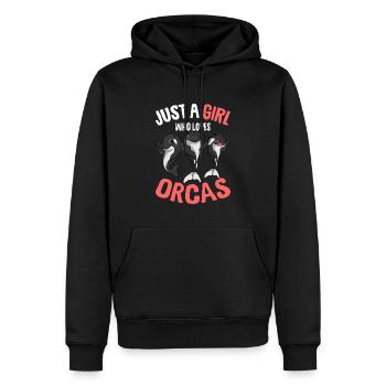 Fille orque - Sweat à capuche Premium bio Homme - noir - Devant - Nico (187cm)