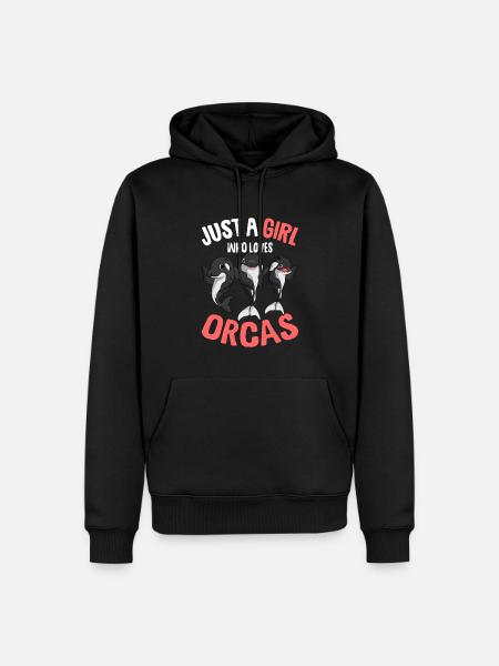 Orca Mädchen - Männer Premium Bio Hoodie - Schwarz