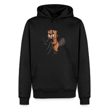 Castor Enfants Garçons Filles - Sweat à capuche Premium bio Homme - noir - Devant - Nico (187cm)