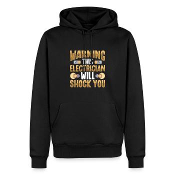 Electrician Electrical Engineer Lineman Electrical - Men’s Premium Organic Hoodie - black - Front - Nico (187cm)