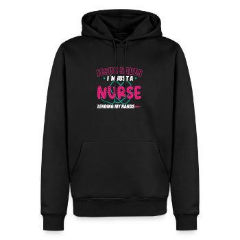 Nurse Nursing Clinic Paramedic - Men’s Premium Organic Hoodie - black - Front - Nico (187cm)
