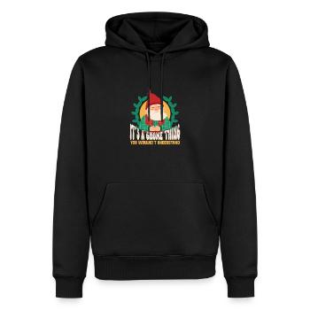 Gnomes de jardin Gnome Amant Drôle de Gnome Jardinage - Sweat à capuche Premium bio Homme - noir - Devant - Nico (187cm)