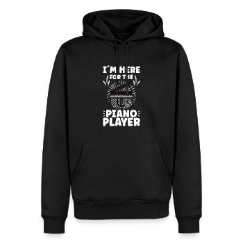 Pianiste Funny Piano Keyboard - Sweat à capuche Premium bio Homme - noir - Devant - Nico (187cm)