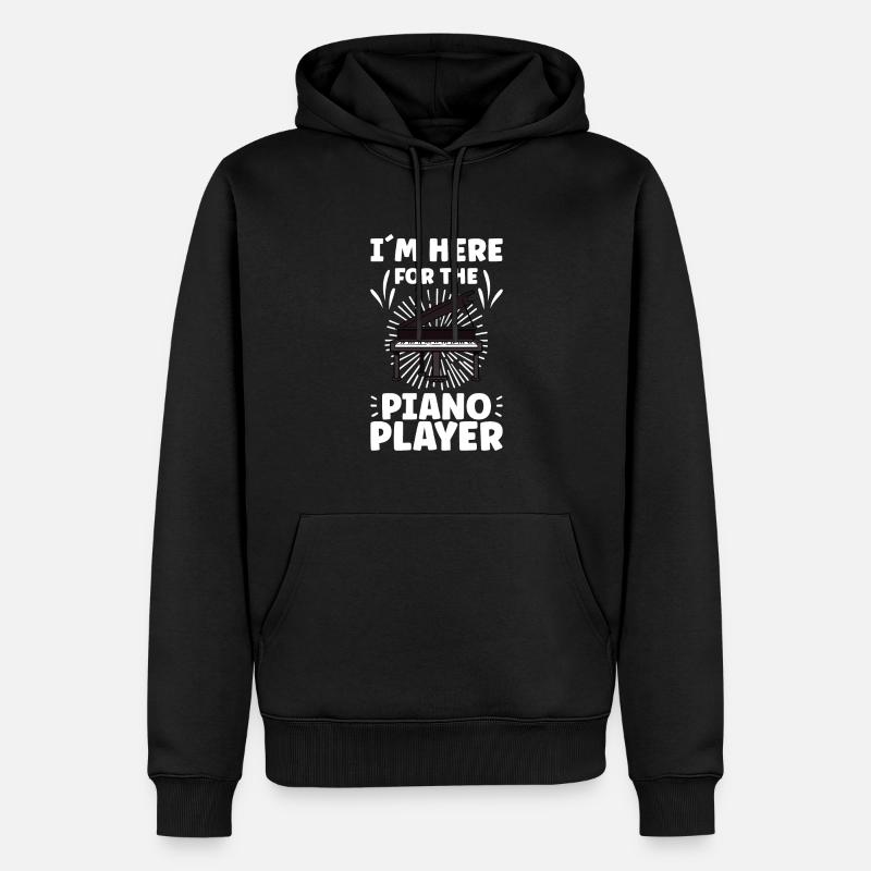 Pianiste Funny Piano Keyboard - Sweat à capuche Premium bio Homme - noir