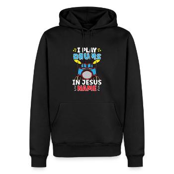 Drum Player Jesus Drum set Pick Jesus Drums Player - Men’s Premium Organic Hoodie - black - Front - Nico (187cm)