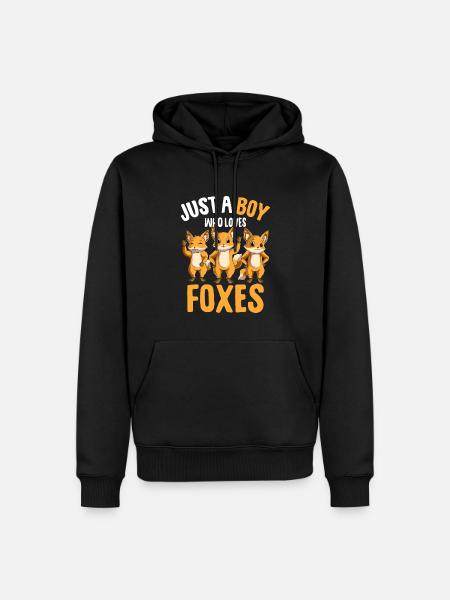 Fuchs Junge Kinder - Männer Premium Bio Hoodie - Schwarz