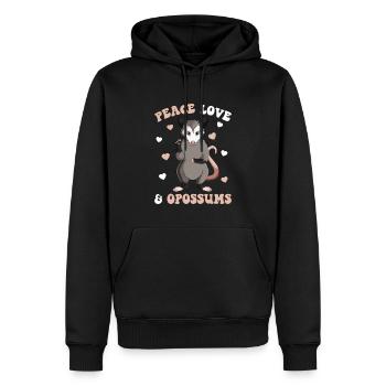 Paix Amour Opossum Enfants Filles Dames - Sweat à capuche Premium bio Homme - noir - Devant - Nico (187cm)