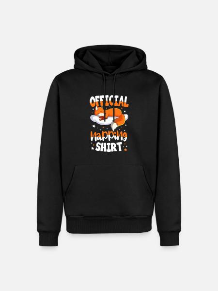 Fox Sleeping Shirt - Men’s Premium Organic Hoodie - black