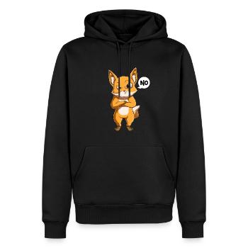 Fuchs Kinder Jungen - Männer Premium Bio Hoodie - Schwarz - Vorne - Nico (187cm)